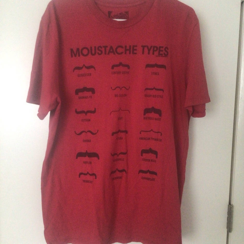 Moustache Types Red Tee